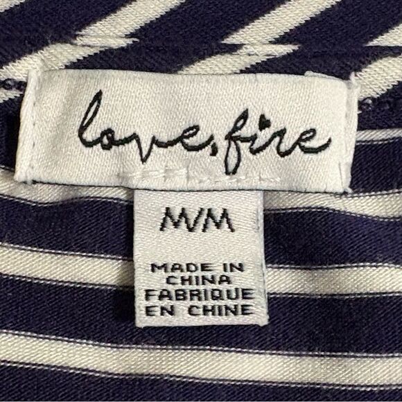 Love Fire Sheath Midi Dress Women’s M Black White Striped Tank Ruching Sides. - Picture 7 of 10